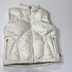 Obermeyer Juniors Down Puffer Insulated Winter‎ Snow Ski Vest Cream Small Unisex